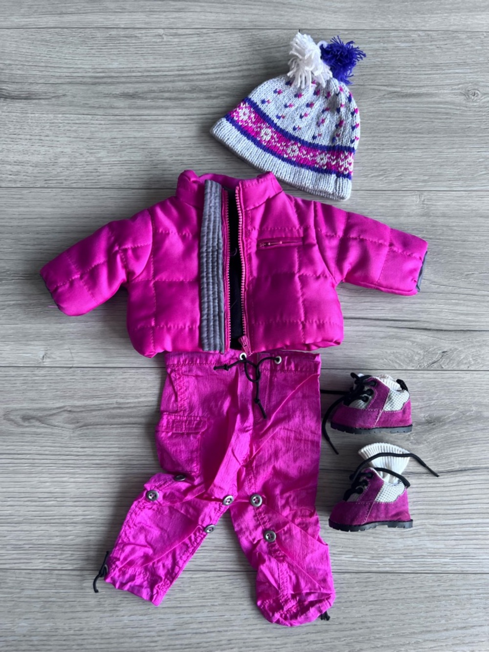 18” Doll Clothes For American Girl Doll - Pink Winter Snow Coat Pants And Hat